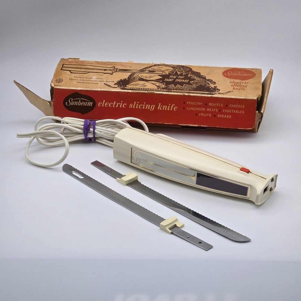 Rare Vintage Sunbeam Electric 2 Speed Slicing Knife EK12‎ Original Box Tested